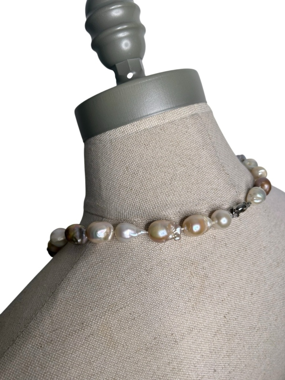 Lucas Lameth LUC 925 CN Sterling Silver Baroque Pearl Chunky Necklace Women’s - Picture 7 of 8